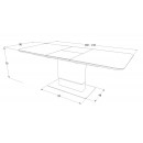 Стол обеденный SIGNAL PALLAS Ceramic 160 серый мрамор/черный матовый 160-210/90